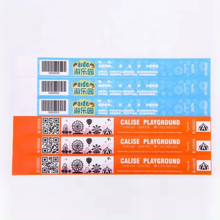 High Quality Admission Event Wristbands Paper Bracelet Tickets Tyvek Synthetic Paper Bracelet Wrist Bands with logo Custom