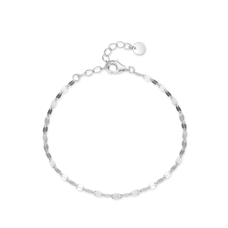 SL1656 925 Sterling Silver Fashion Sequins Stackable Bracelet Women's Party Adjustable Bracelet Exquisite Jewelry Gift