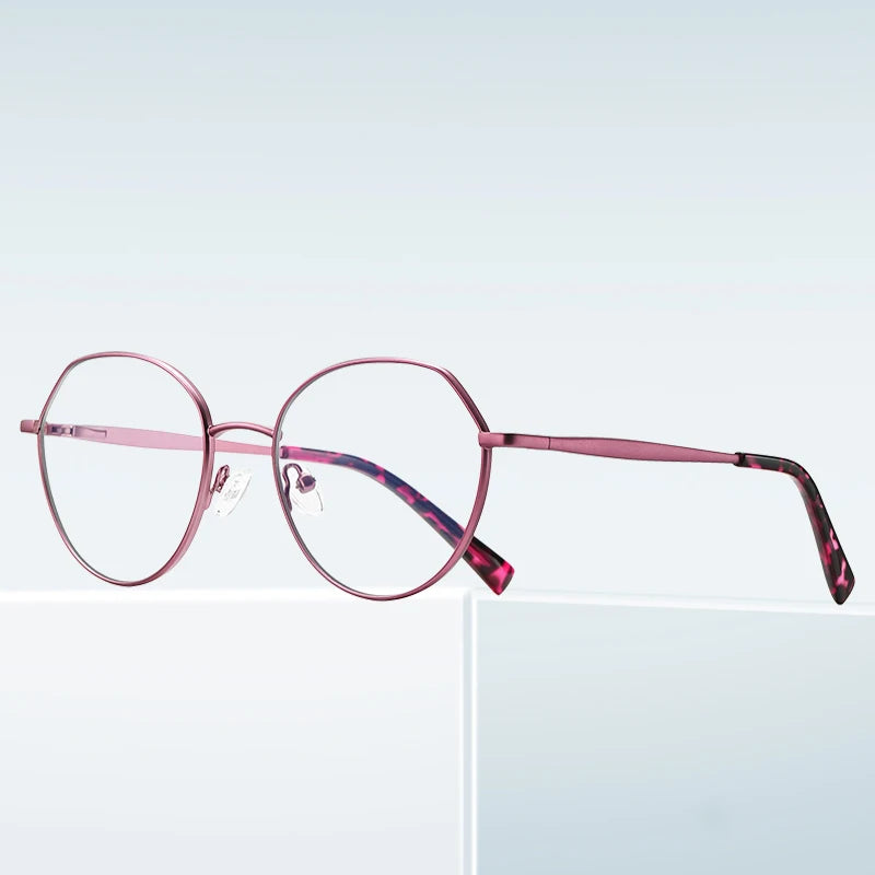 Simple Metal Eyeglasses Frame Trendy Women Optical Glasses Frame Anti Blue Light Eyeglasses Custom Logo