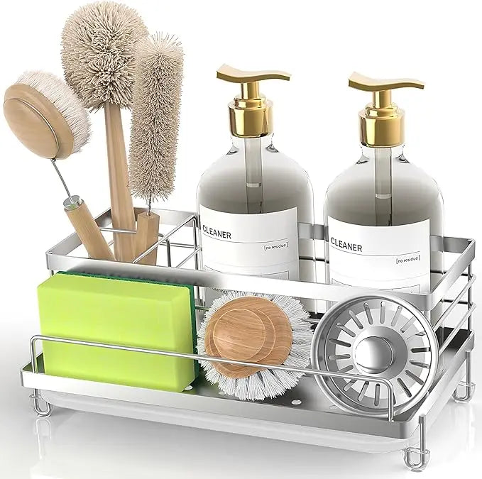 Rustproof 304 Stainless Steel Caddy Draining Rack Kitchen Sink Drying Shelf Organizer