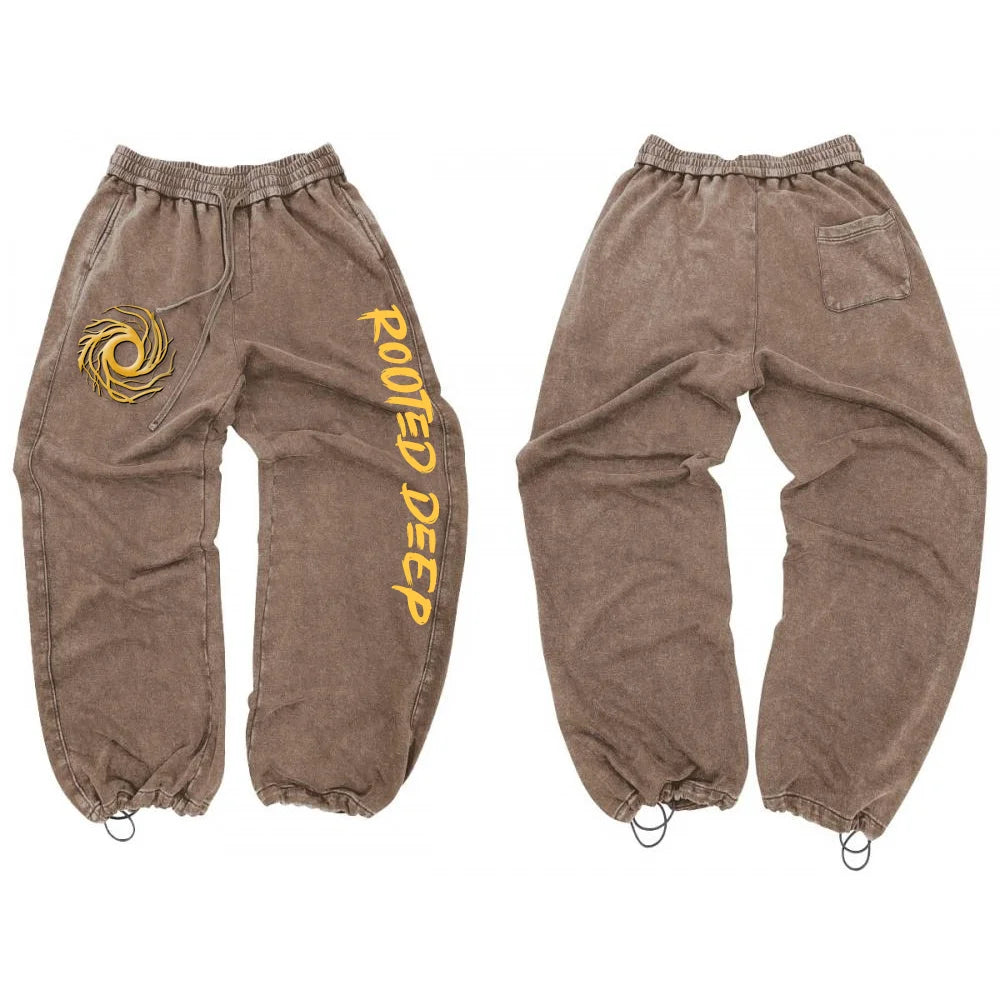 Casual Custom Design Cotton Polyester Vintage Heavy Weight Acid Washed Sweat Pants Distressed Oversized Pants for Men