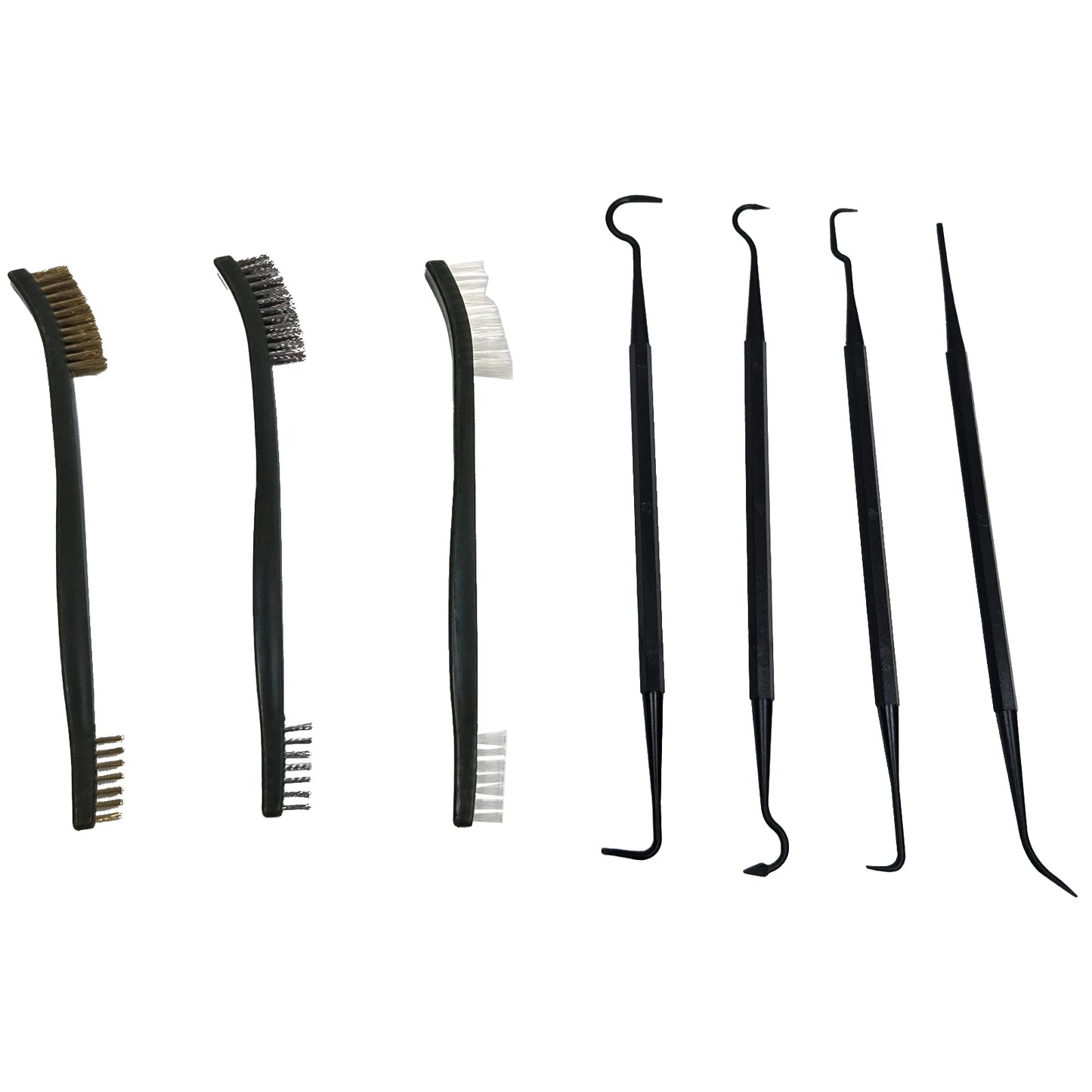 Steel Nylon Double Ended Brass Steel Nylon 7Piece Polymer Gun Brush Pick Tool Kit