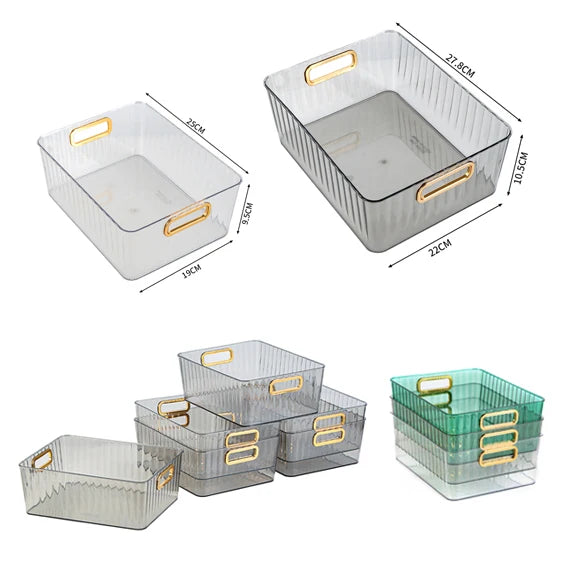 Wholesale 4L/6L Transparent Luxury Sundries Organizer Portable Storage Box Plastic Organizer Desktop Cosmetic Makeup Storage 
