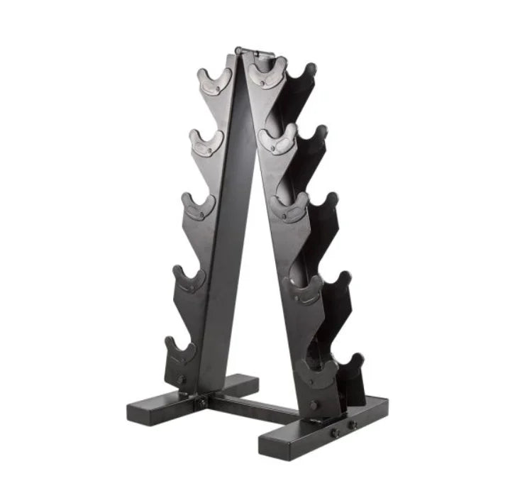 A-Frame 5-Tier Steel Weight Dumbbell Stand Home Gym Rack for Dumbbells Only Metal Weight Holder Stand