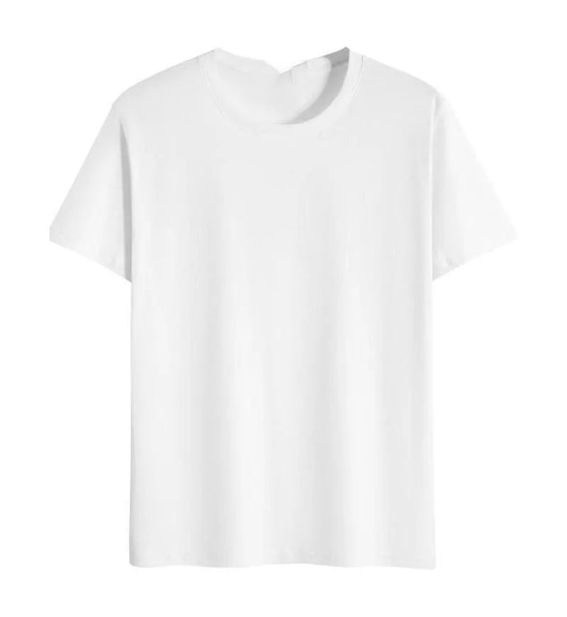 Oem customized 150g cotton ribbed collar solid color round neck tshirt men's cross border plus european size tshirt