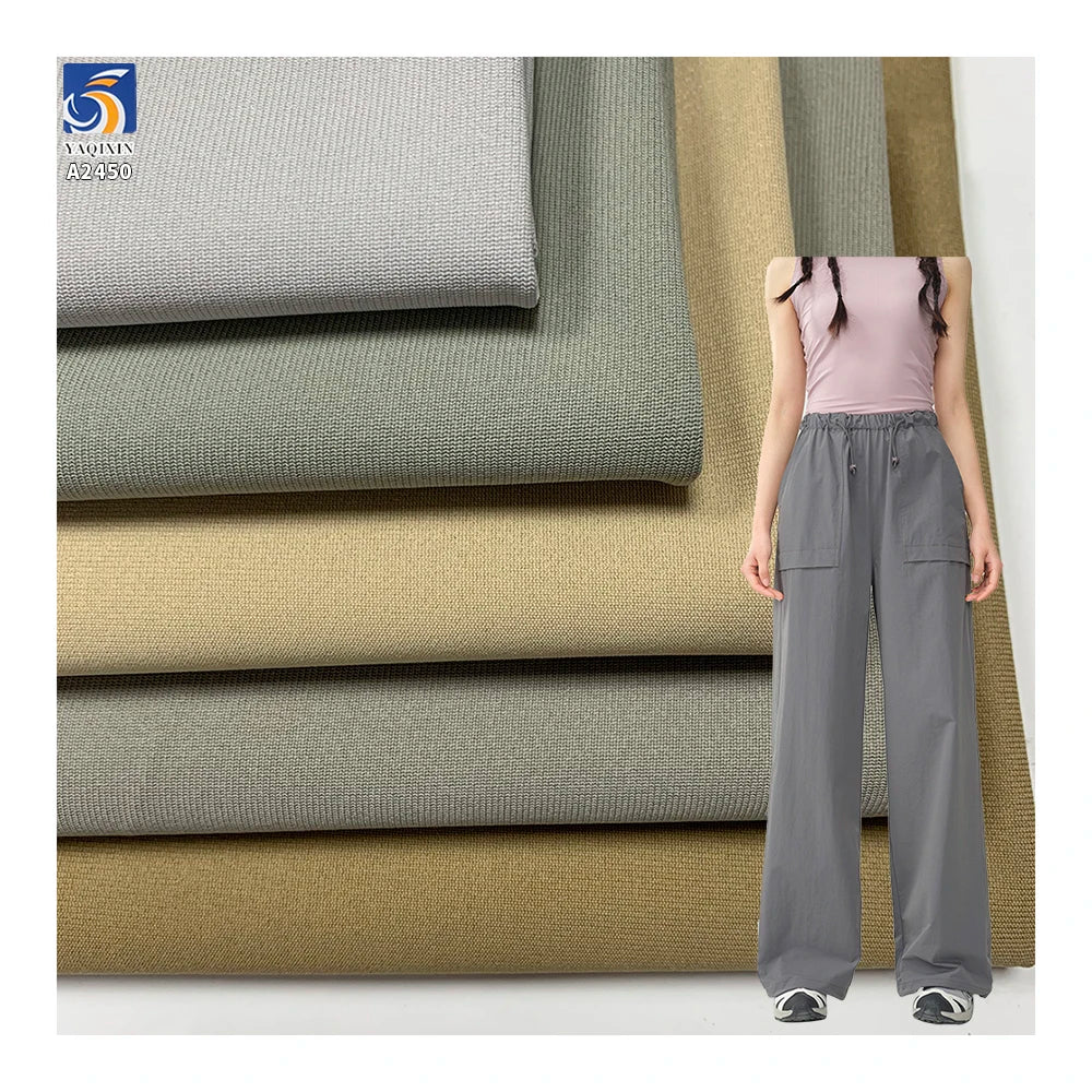 A2450 210gsm Textured Woven Plain Poplin Navy Blue Fabric 47% Polyester 53% Composite Material Stretch Thin Pants Fabric