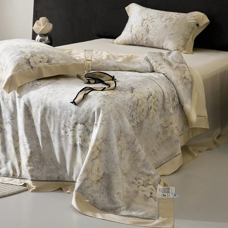 Sndon New Summer Luxury Soft Tencel Bedding Wholesale Comforter Sets OEKO-TEX Certified Pillow Cases 100% Lyocell Bedding