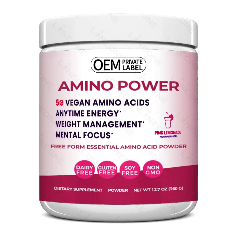 Private Label Pre Workout Powder Amino Energy with Vegan BCAA Amino Acids Natural Caffeine Amino Pre Workout for Men & Women