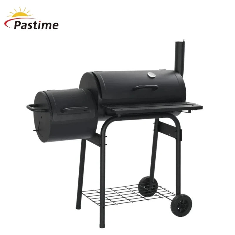 Classic Portable Outdoor Iron Charcoal BBQ Grill Offset Smoker with Remote Control Large Size for Family Parties & Home Use