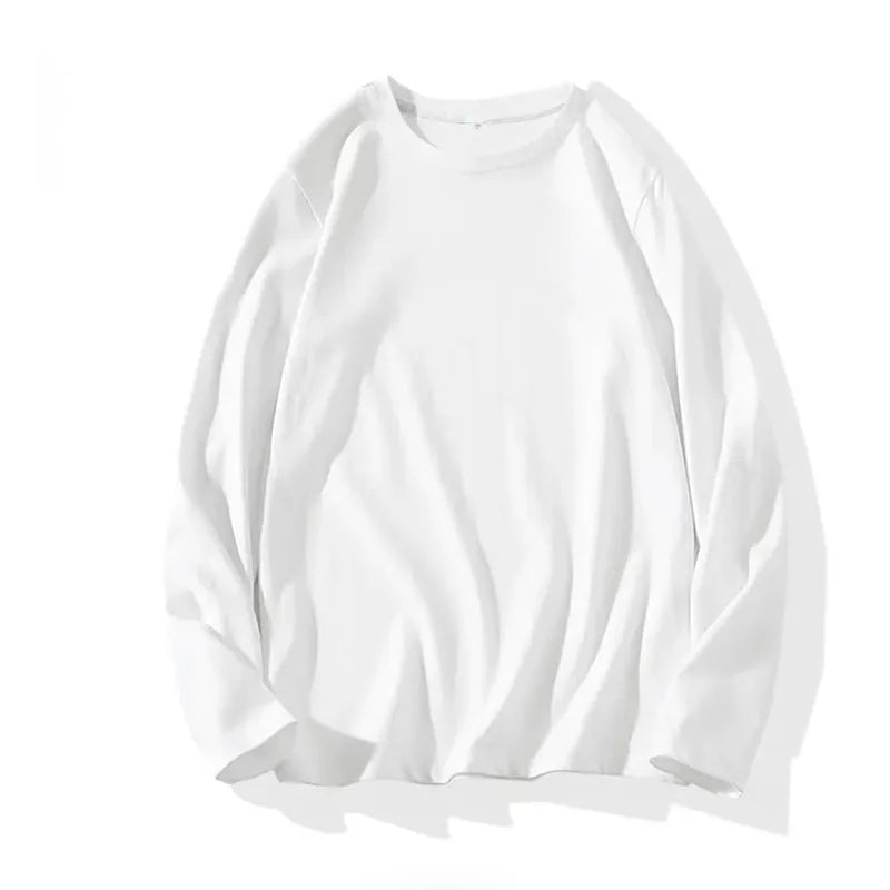 Oem customized 200g pure cotton long sleeved t shirt autumn and winter loose layered bottoming t shirt