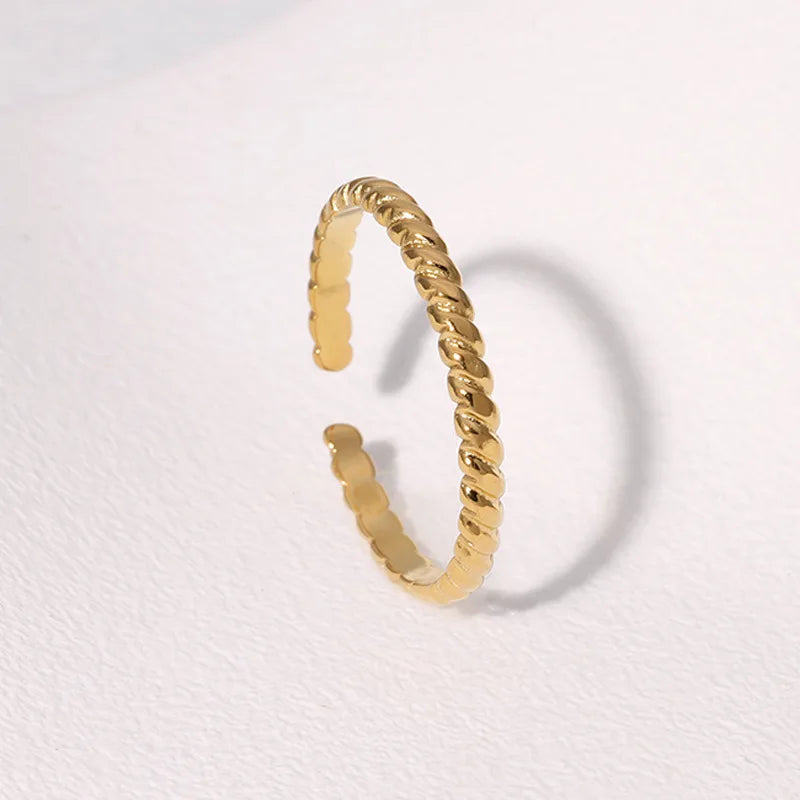 Beimai OEM Ring Simple and Versatile Plain Ring Stainless Steel Waterproof Open Adjustable Ring