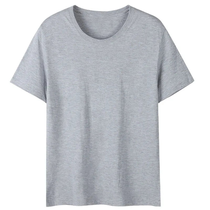Oem customized 200g cotton short sleeved tshirt for men solid color trendy brand printed logo cross-border men's tshirt
