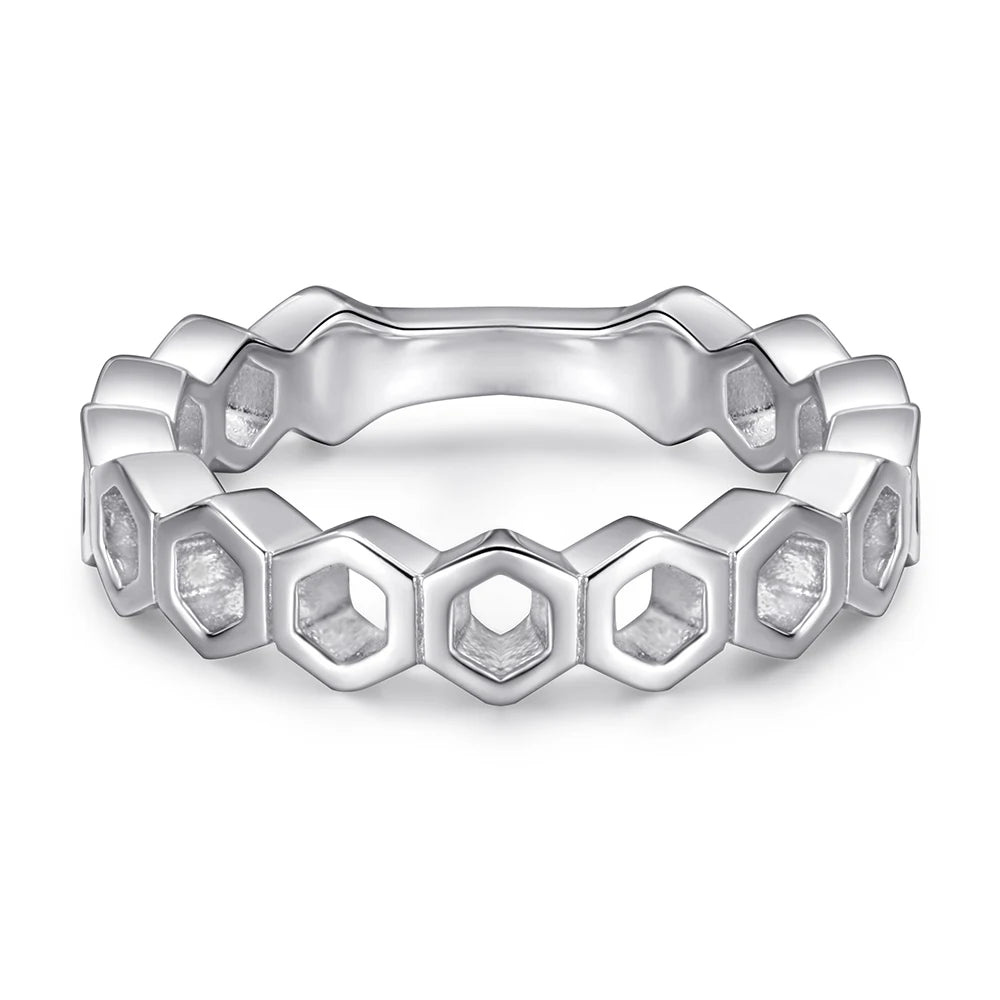 Female Classic New Style 925 Sterling Silver Hollowed Out Silver Ring Sterling Silver Casual Women Engagement Rings