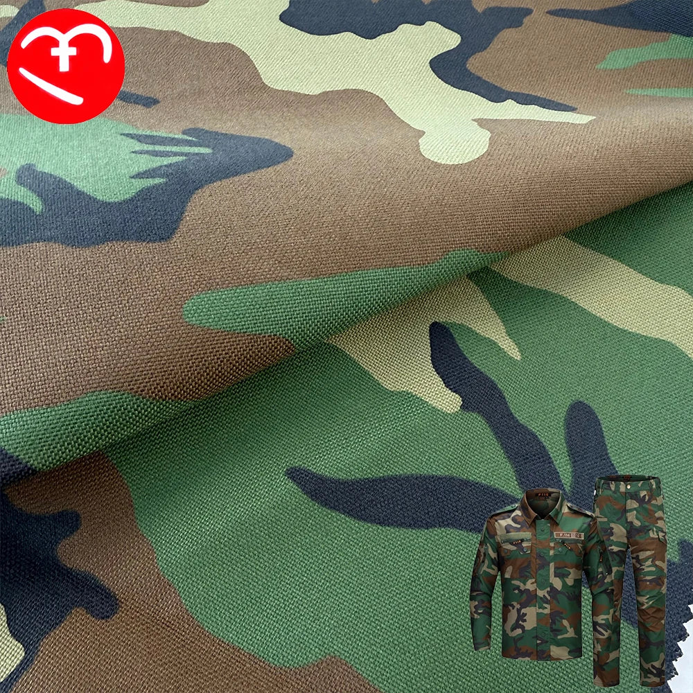 US M81 Woodland Camouflage 500D 1000D Nylon 66 Cordura Oxford Fabric FR Fire Retardant Cold Resistant Tear Resistant Waterproof
