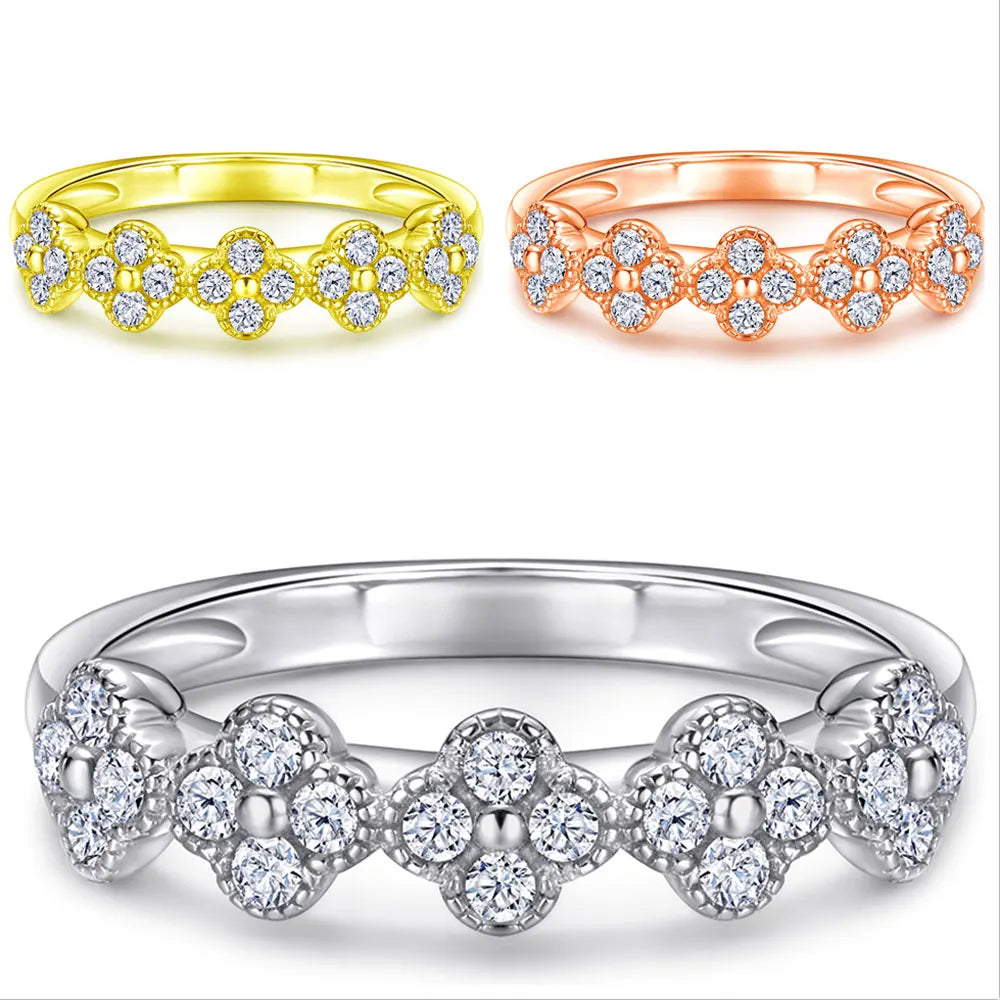 Custom 925 Sterling Silver Casual Rings for Ladies Fashion Design Women'S Gift 3a Zircon Ring for Wedding Engagement
