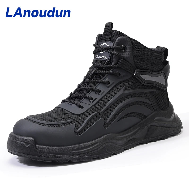 LAnoudun  Sports Series Safety Boot Anti-smash and Anti-puncture Solid Double Density Polyurethane PU Safety  Shoes
