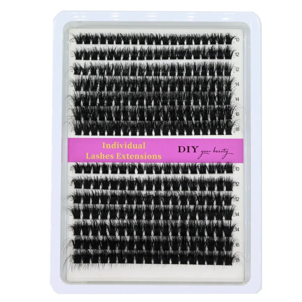 The Most Popular 14 Rows 3D Soft Thick  Black Cluster Eyelashes 40D-200D  Fluffy Segmented False Eyelashes DIY Lashes