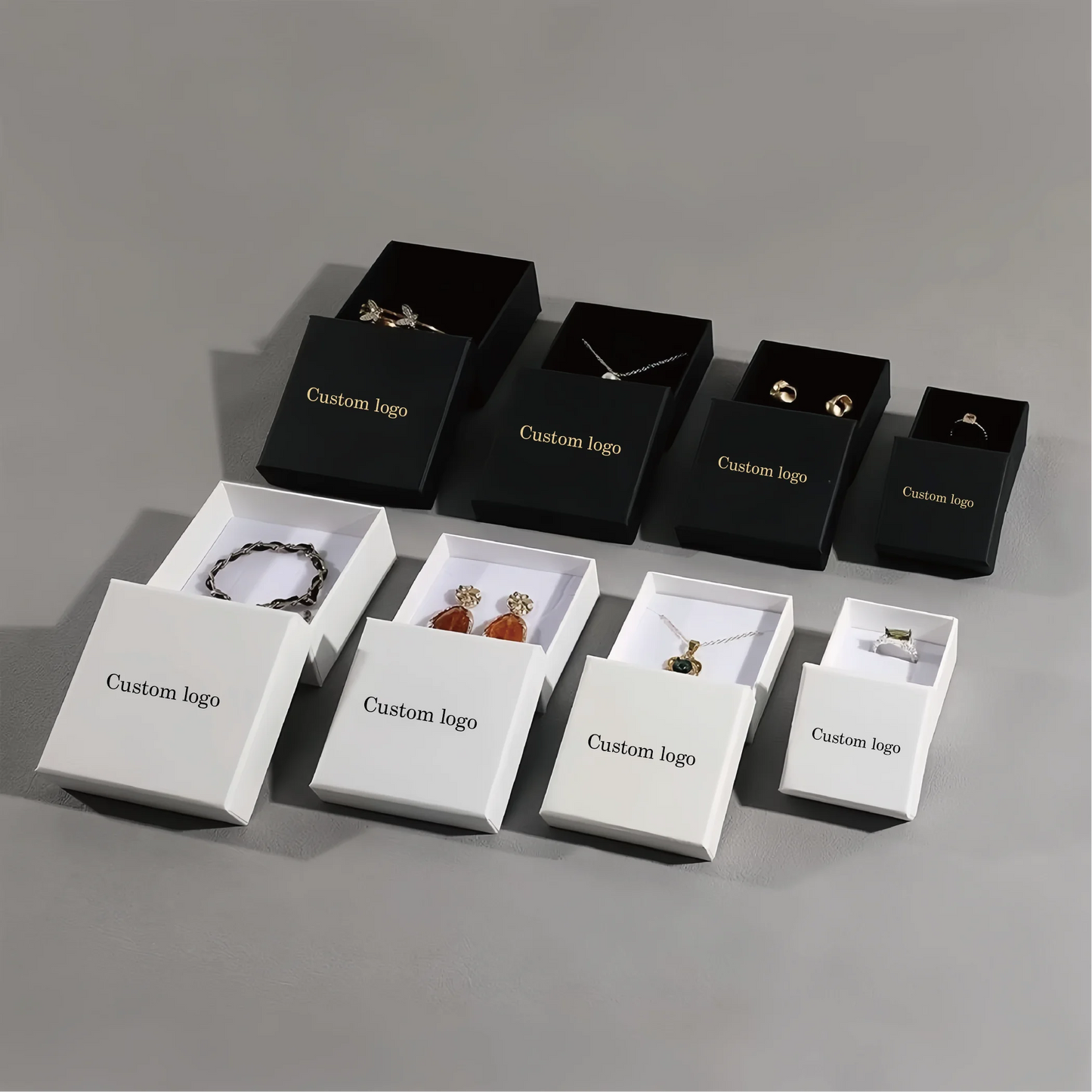 9*9*3cm Cardboard Jewelry Lid and Base Box Personalized Jewelry Packaging Box Necklace Paper  Lid Box With Logo Custom