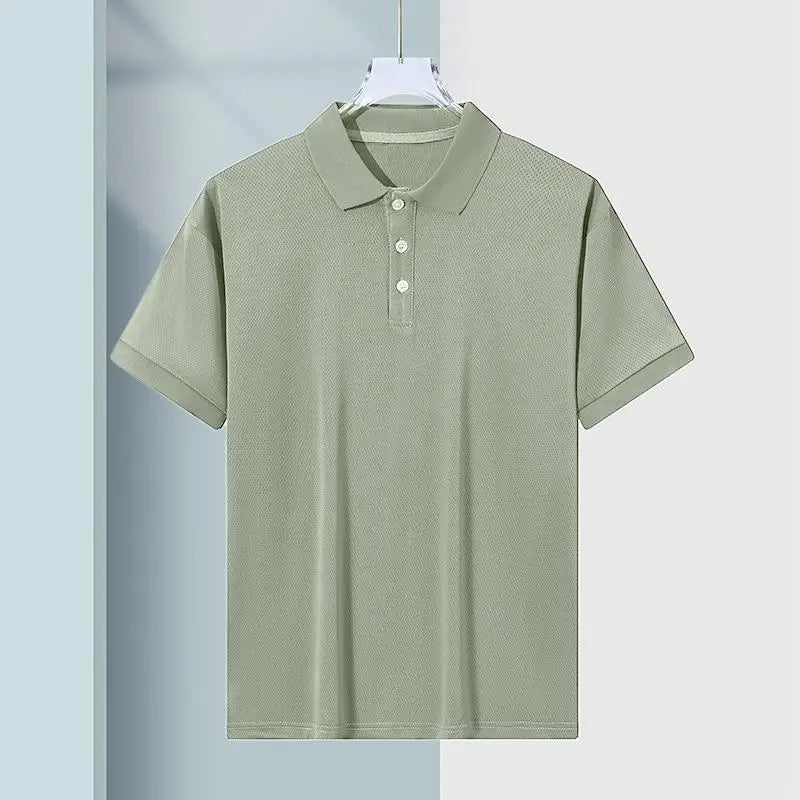 Oem customized summer thin polo shirt men's breathable short sleeved tshirt men's loose lapel half sleeved casual tshirt men