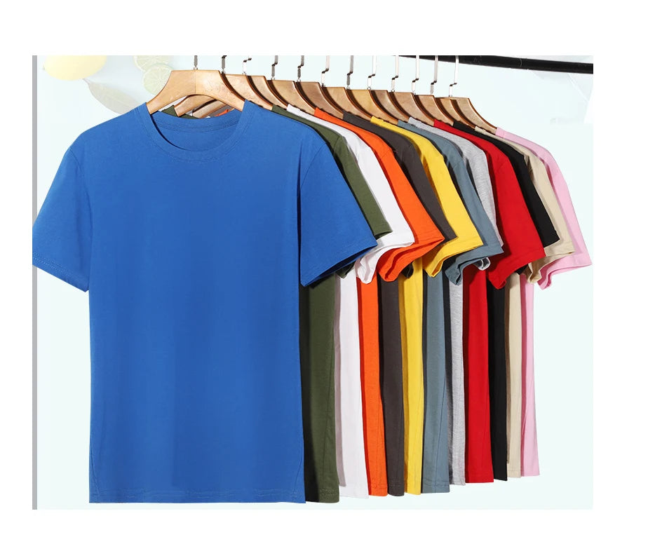OEM Customized Logo Design unisex custom print log 180g combed cotton T-shirt thin round neck summer t-shirt