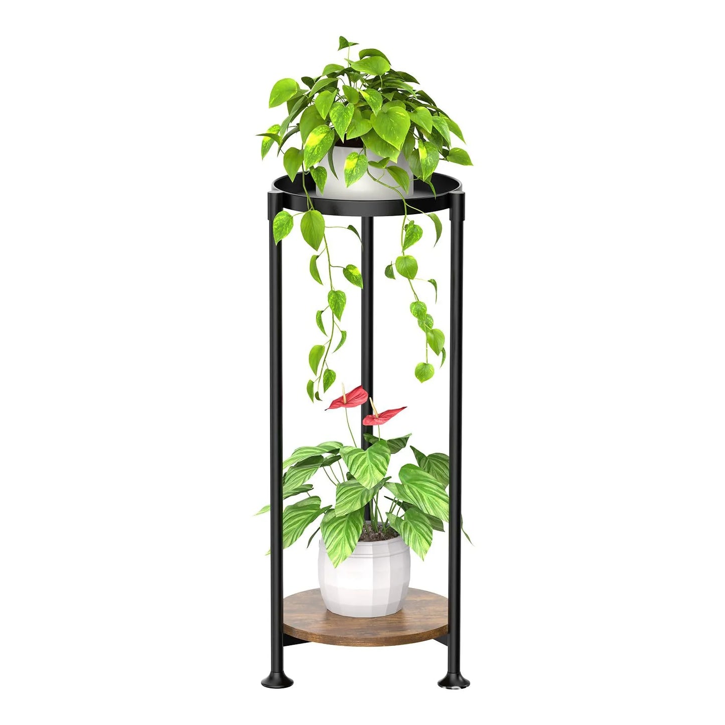 2 Tier Modern Powder Coated Steel Durable Lightweight Plant Stand Rack Multiple Flower Pot Holder Home Garden Planter Display