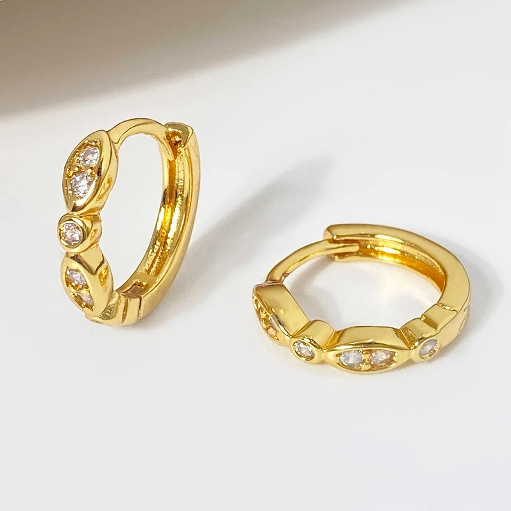 Ready to Ship Jewelry Foxi Women's Minimalist 18K Gold Plated CZ Fashion Hoop Earrings Gift for Women