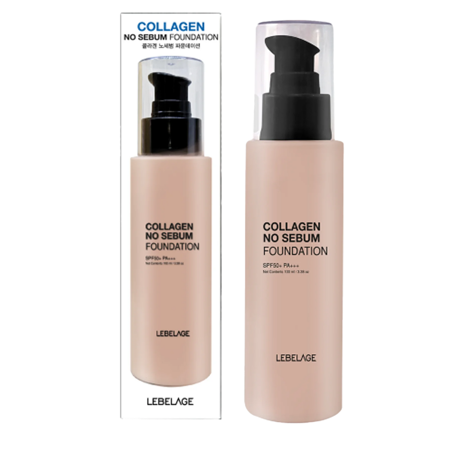 No Sebum Liquid Foundation No. 23 Sandbeige Collagen Moisturizer Anti-Wrinkle Brightening Matte Effects Herbal Sunscreen All