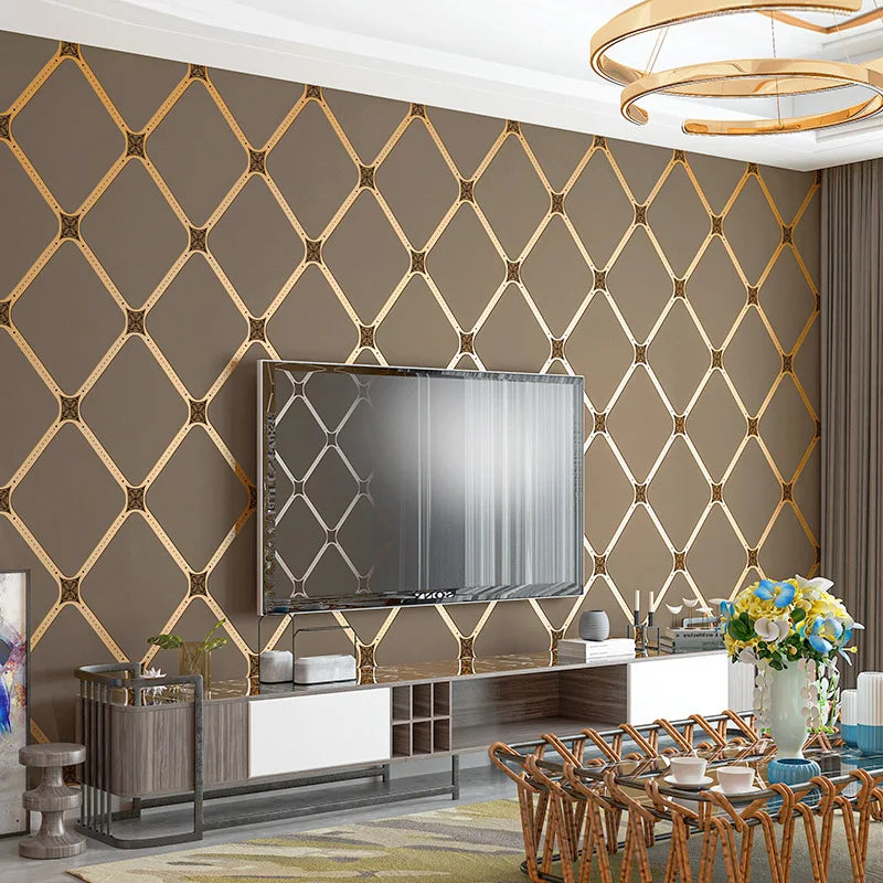 Nordic House Decoration Interior Geometric Lines Modern Minimalist Geometric Wallpaper for Living Room TV Background