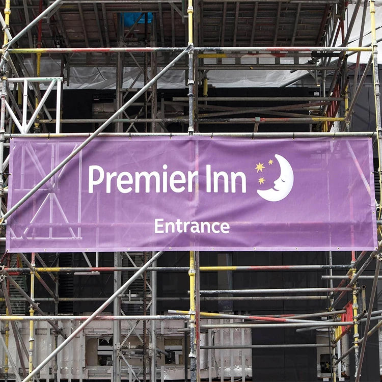 Polyester Mesh Hang Banners Fence Scrim Building Wraps Advertising Custom Size Digital Printed Promotional