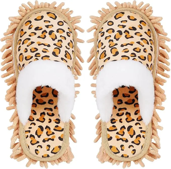 Leopard Cow zebra Pattern Microfiber Floor Mop Slippers House Dust Cleaning Tool Detachable Washable Slipper for Kitchen House