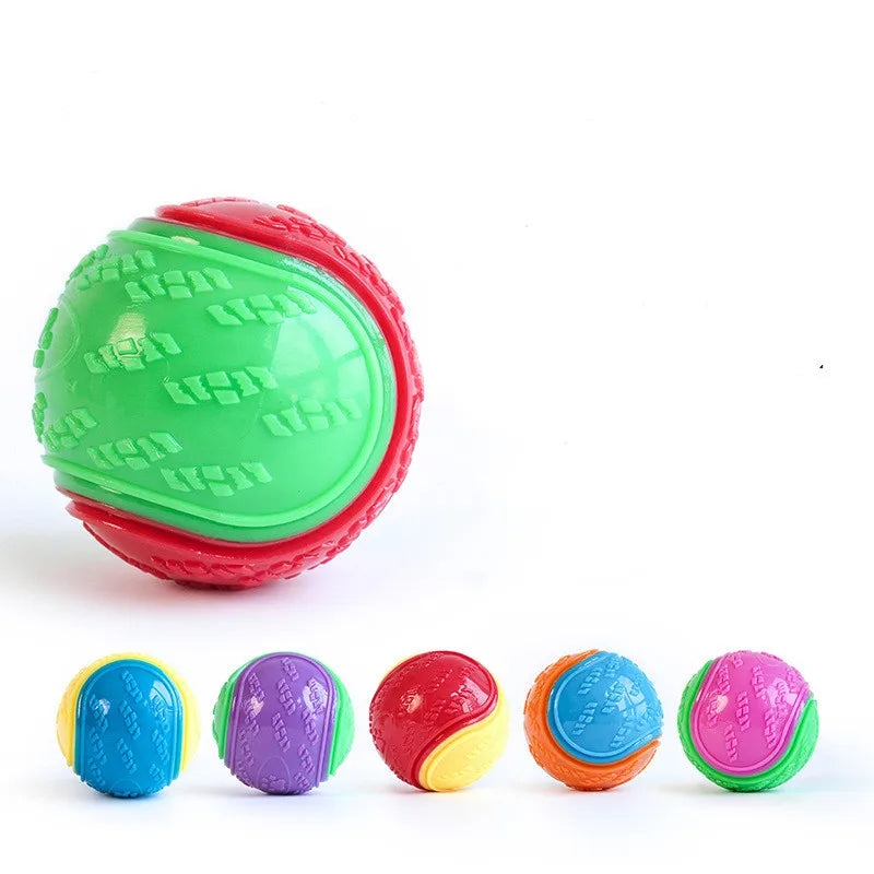 Natural Rubber Dog Ball Latex  Pet Squeaky Toy Teeth Cleaning Fetch Puppy Chew Durable Toys TPR Excellent Sturdy Balls for Dog
