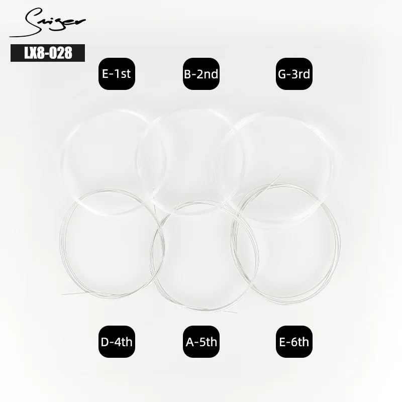 Wholesale Original Silver Plated Wound Clear Nylon Nylon Acoustic Classical Guitar 6 Strings Guitar Accessory for 39 Inch Gui