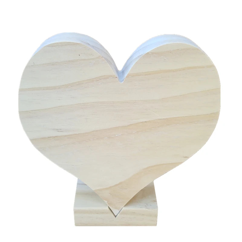 Personalized Sign Plaque Pine Blank Cutout Wood Block Panel Board Heart Shaped Canvas Frame for UV PrintingDIY Craft Engravin