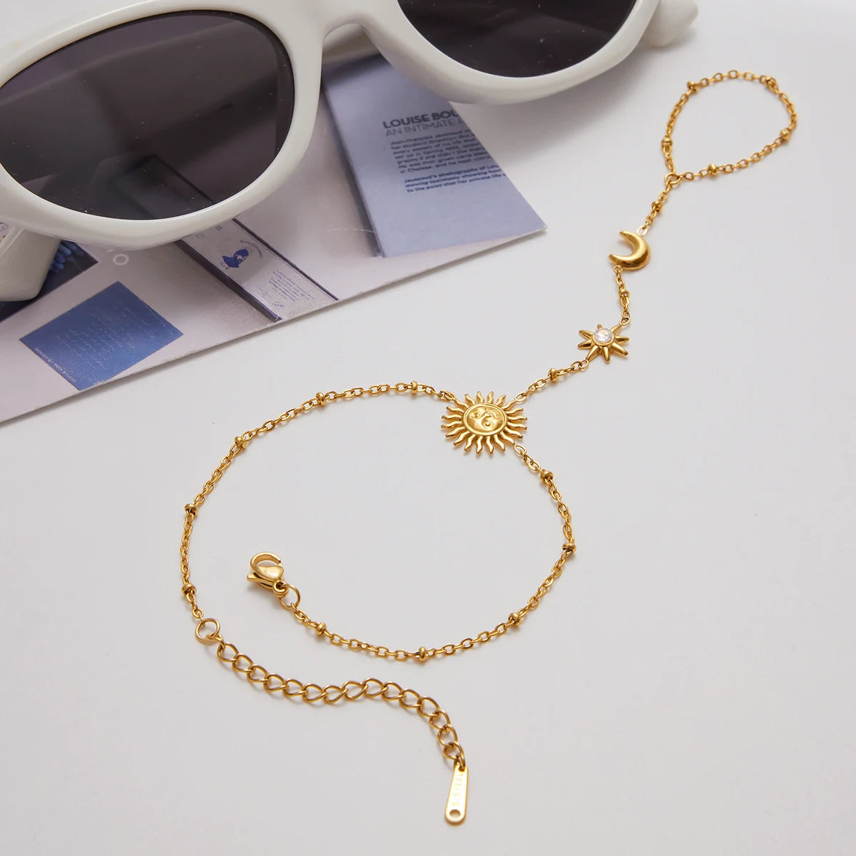 J&D New Arrival  Women's Stainless Steel  Bracelet Bead Chain and Finger Bracelet Jewelry for Girls