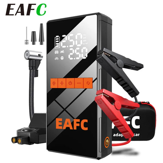 Arrancador de Coches Portátil EAFC 150PSI con Bomba de Aire, Batería de Emergencia 5000A y Power Bank