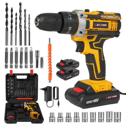 Taladro de impacto inalámbrico de 21V, destornillador eléctrico, taladro percutor eléctrico, Mini taladro manual inalám…