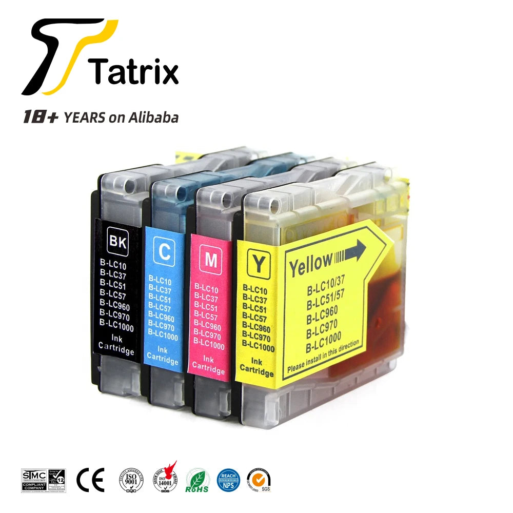 30 Pieces/box Tatrix LC10 LC37 LC51 LC57 LC960 LC970 LC1000 Color Compatible Printer Ink Cartridge for Brother DCP-130C DCP-150C