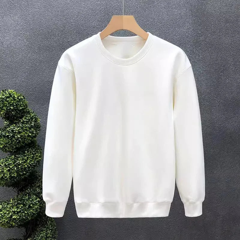 Oem customized sweatshirt men's spring and autumn new korean style trendy loose round neck solid color