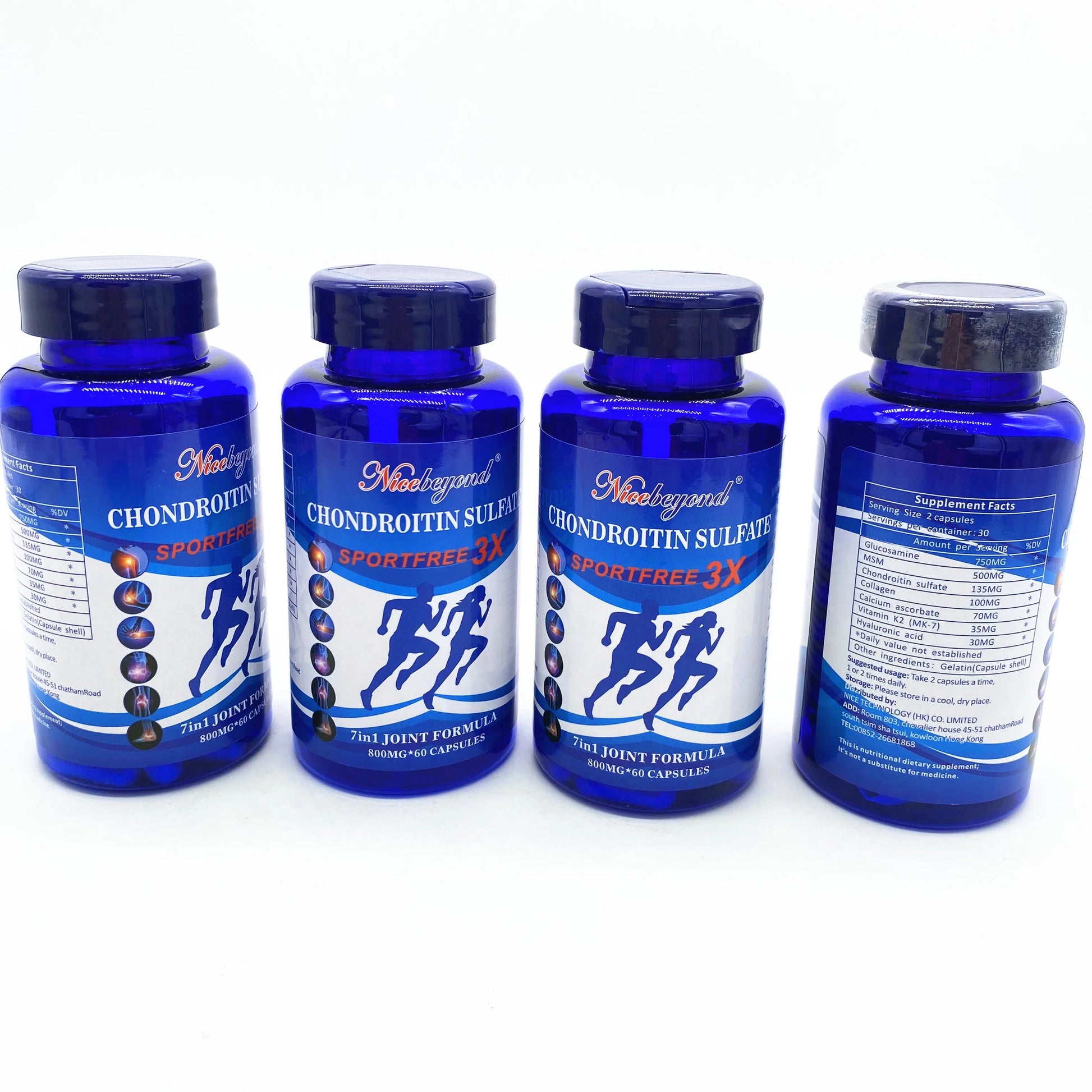 Knee/Joint Support SPORT FREE 3X Glucosamine Chondroitin Sulfate MSM 7in1 Joint Support Pill Relieve Joint Pain