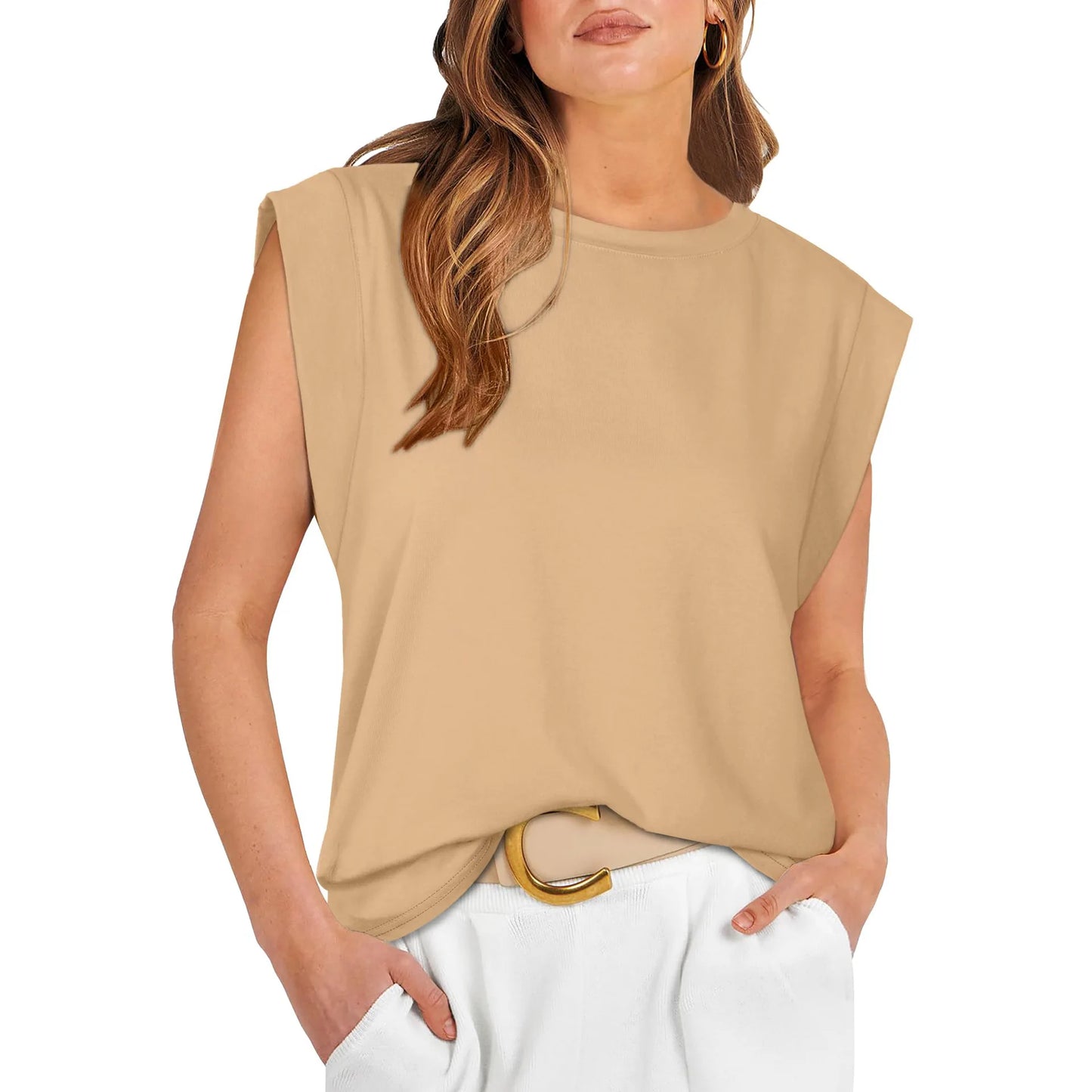 Summer New Collection Women's Striped Round Neck Loose ShortSleeve Camisole 2025 Ladies Tops for Women Fashion Women's Clothing