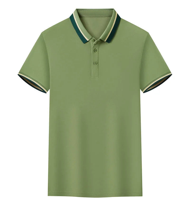 OEM Custom logo Design for Man's Quick-drying Short-sleeved Polo Shirts Color-blocked Summer Workwear for Corporate Uniforms