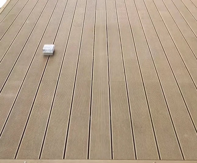 Wholesale Modern 3D Embossed Wood Grain Teak WPC Decking Composite Board Eco-Friendly Fireproof Kitchen Outdoor Garden Courtyard