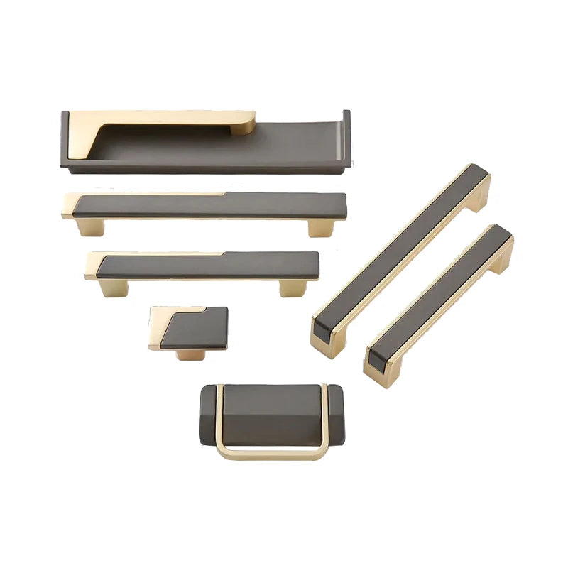 Zuogang Modern Gold Gray Kitchen Hidden Drawer Pull Handle Wardrobe Cabinet Knobs and Handles