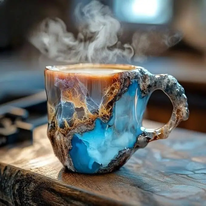 Hongzhuo Wholesale Crystal Craft Nice Blue Mineral Coffee Water Cup for Decoration