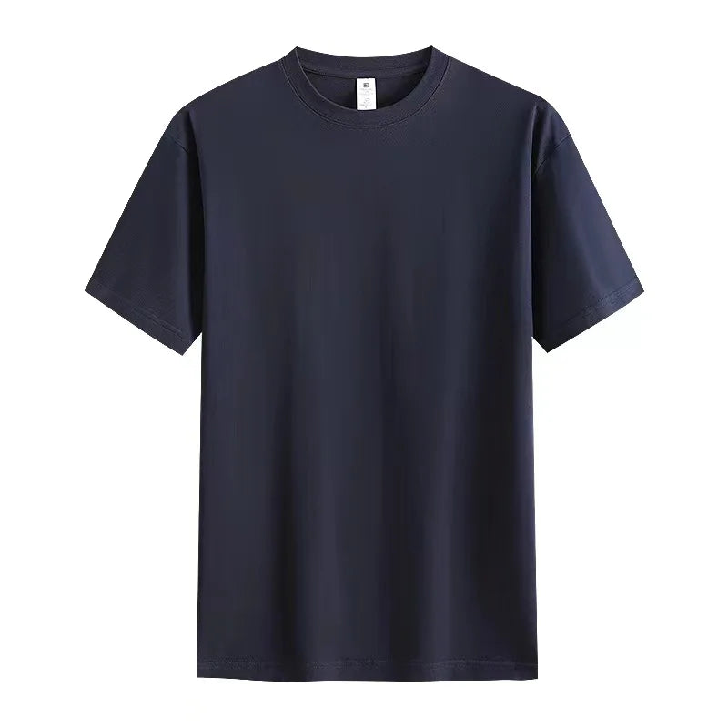 Oem Customized Pure Cotton European Size Tshirt with logo  Large Size Short Sleeve Cotton T-shirt t Shirts