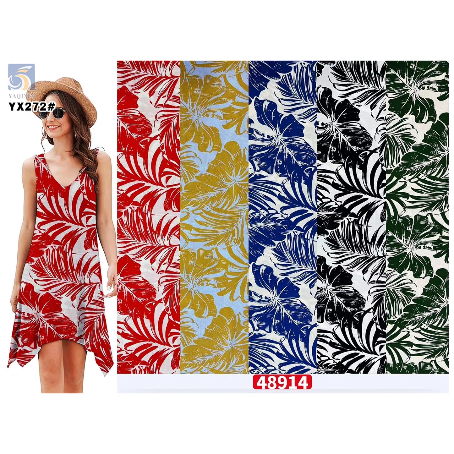 YX272 Cheap Rayon Fabric Polynesian Digital Print Design for Women's Dresses
