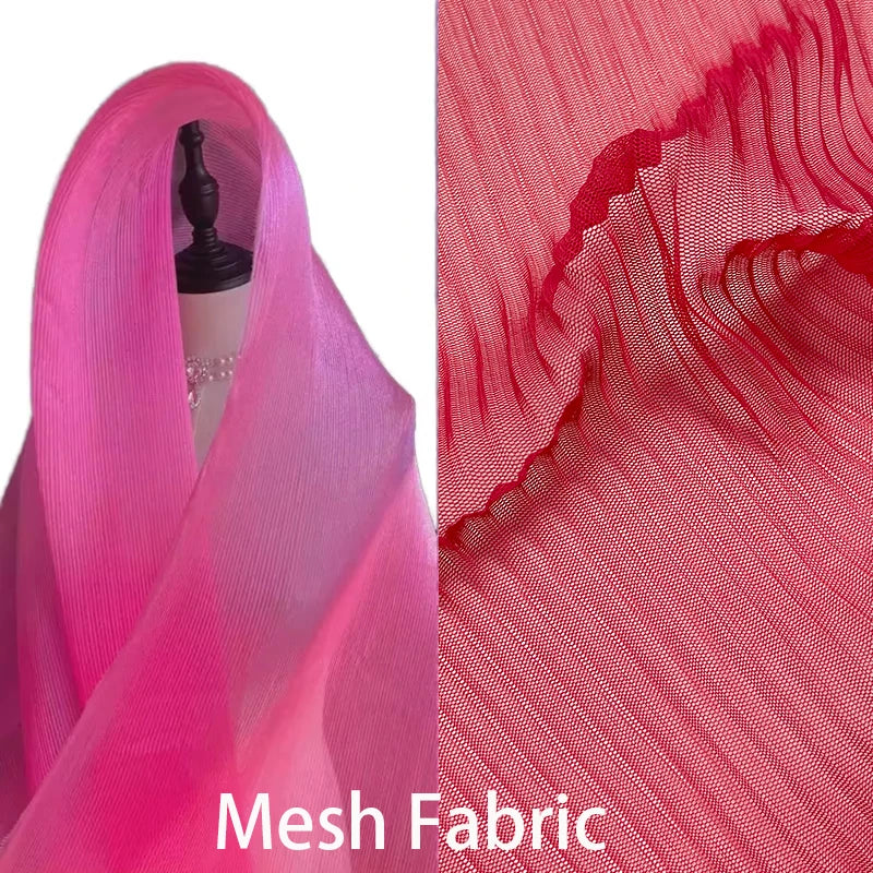 RTS Wholesale Ripstop 100 Polyester Crepe Fabric Wedding Decoration Fabric Free Sample Mesh Crinkle Fabric