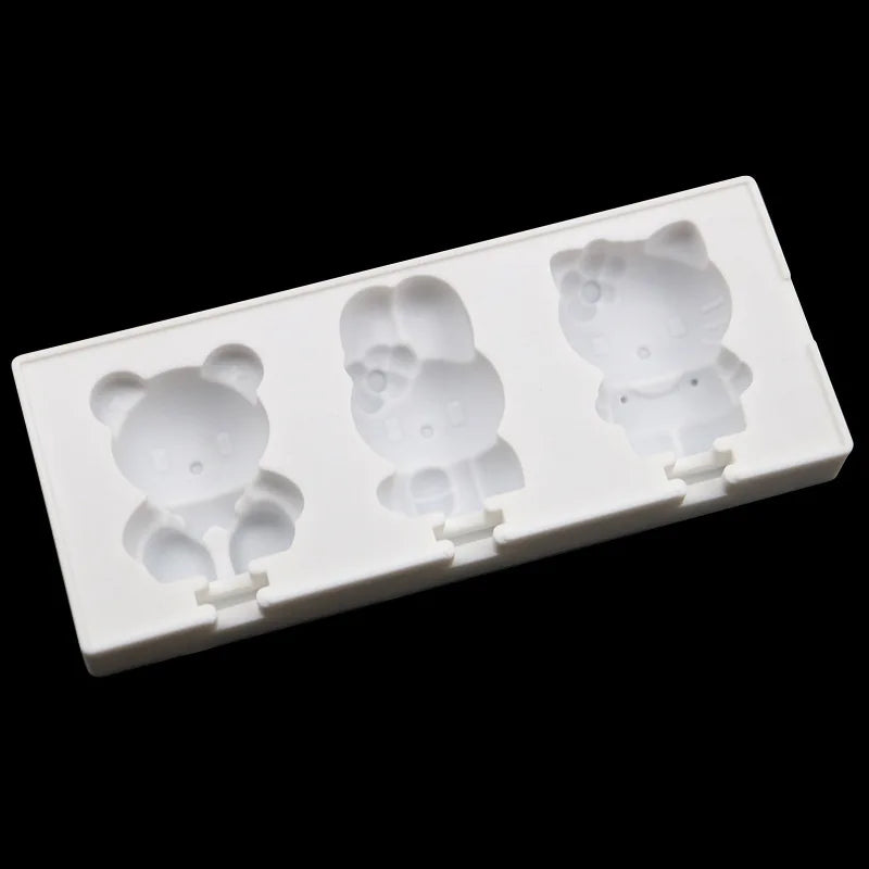 Ice Cream Mold RABBITS Popsicle Mold Food Grade Silicone Material Easy to Release Eco-Friendly Opp Bag Summer Ice Making Tools