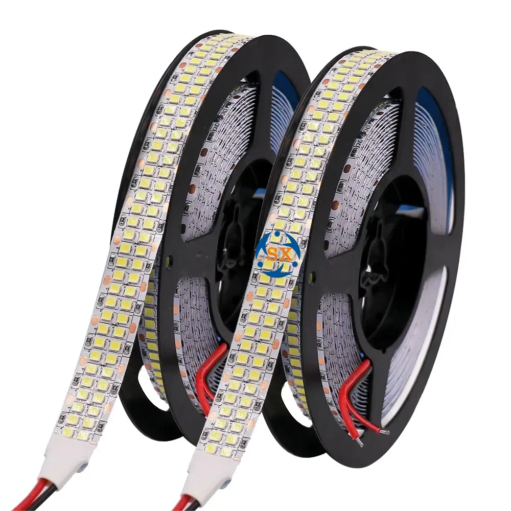 SXZM 12V 24V 2835 LED Strip 480LEDs/m High Brightness Double Row 2400LEDs 5M Flexible Tape CRI 90 Dimmable SMD Light Copper