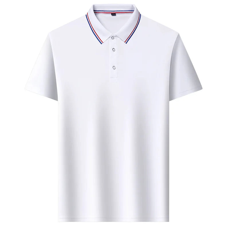 OEM custom logo embroidery printed design elastic non-pilling summer loose short-sleeved free ironing slim lapel polo shirt